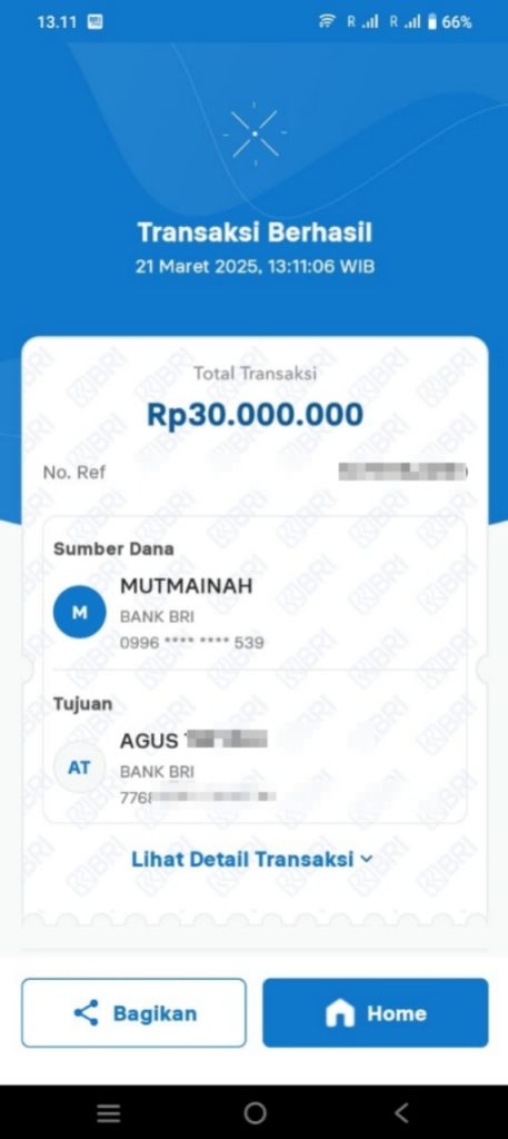 Bukti Transfer Agus