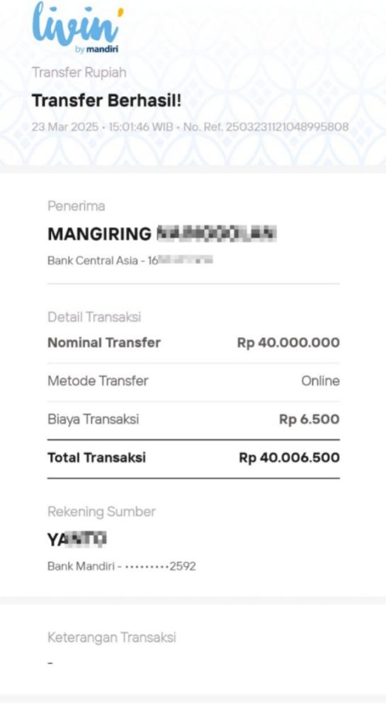 Bukti Transfer Mangiring